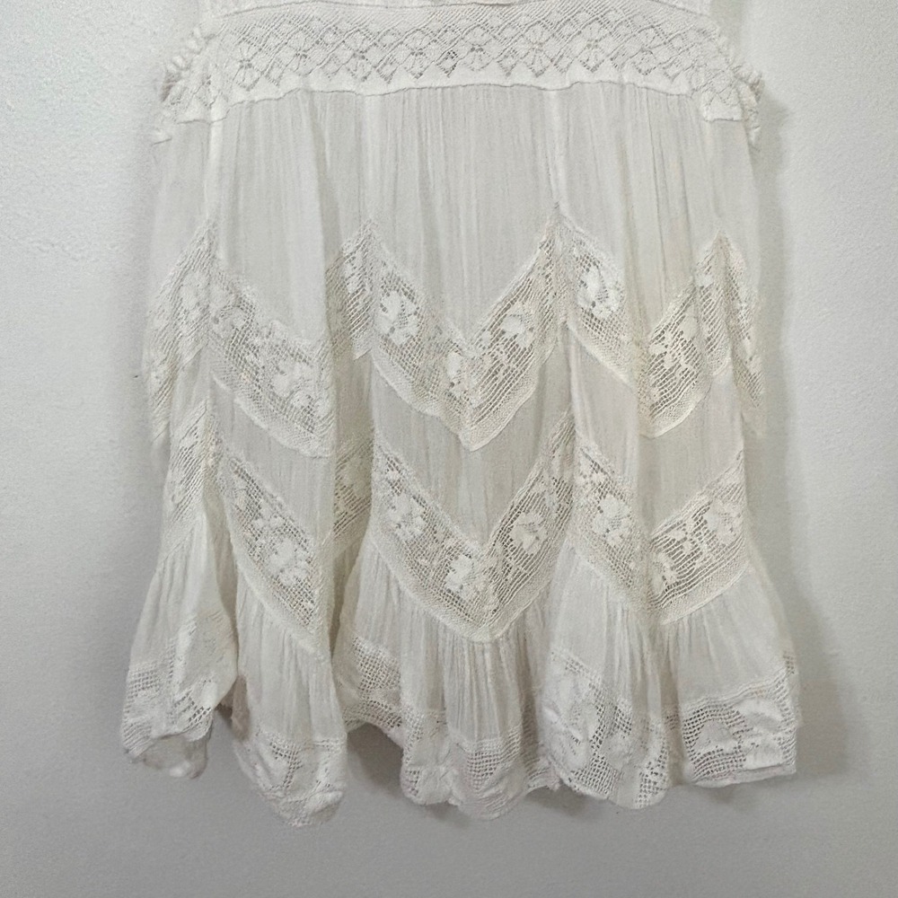 Free People Intimately Tunic Boho Lace Gauze Beach Cottagecore White Womens SP - Picture 9 of 11